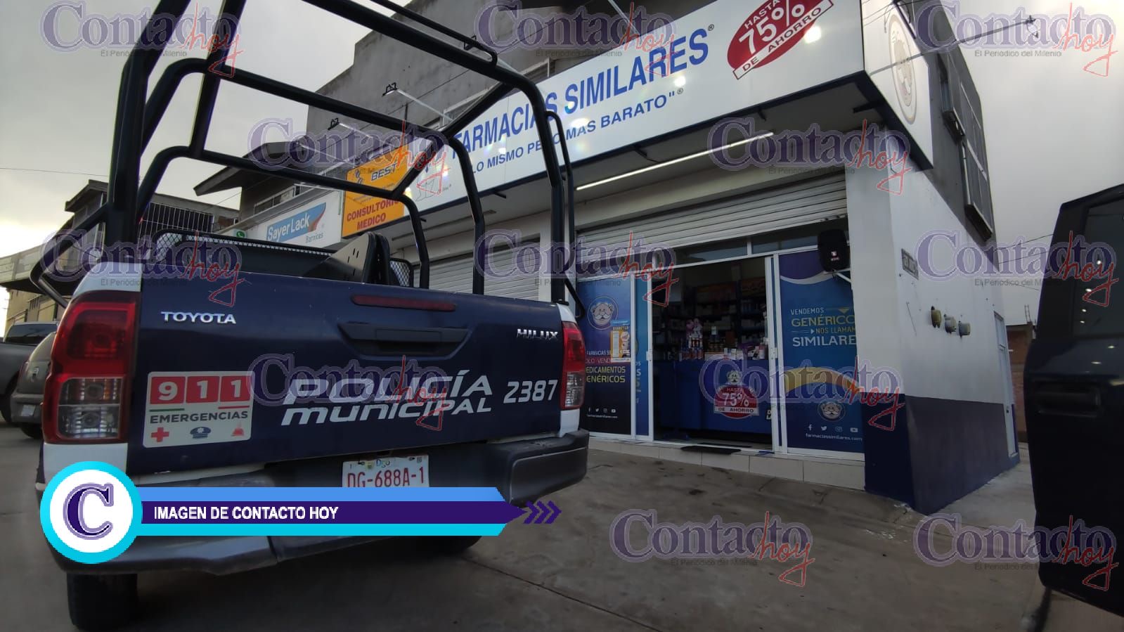 Sujeto irrumpe violentamente a una farmacia y se lleva $2,000