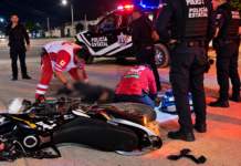 Soldado en estado de ebriedad se accidenta en motocicleta en la colonia Azteca